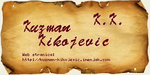 Kuzman Kikojević vizit kartica